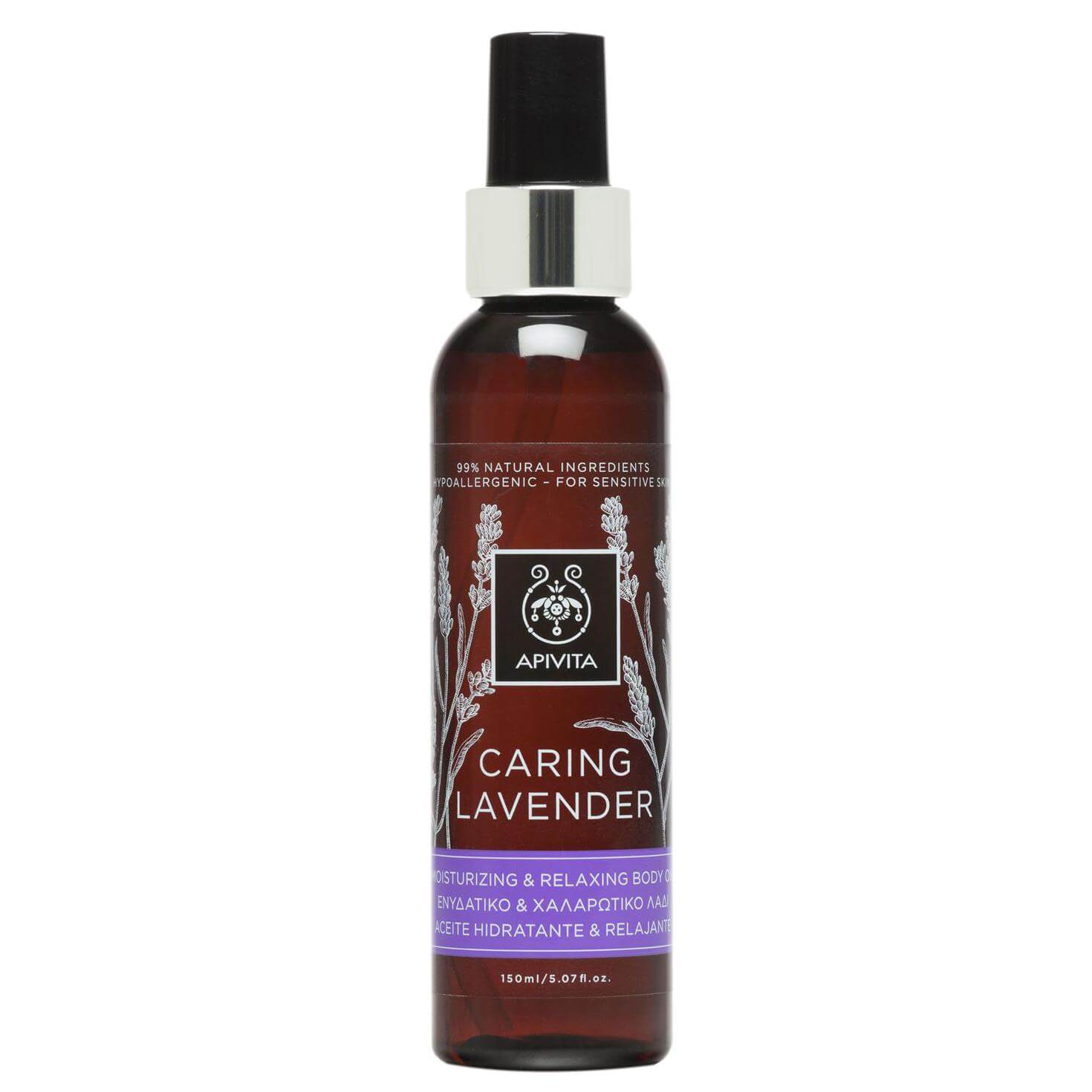 Apivita Caring Lavender Oil Ενυδατικό & Χαλαρωτικό Λάδι Σώματος με Βιολογικό Αιθέριο Έλαιο Λεβάντας 150ml