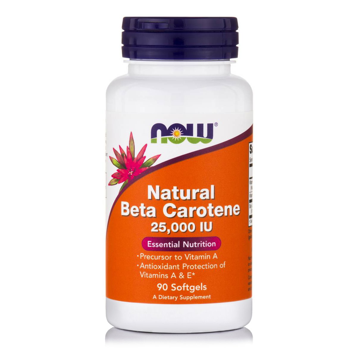 Now Now Foods Natural Beta Carotene 25.000 IU Συμπλήρωμα Διατροφής, Ενισχύει την Υγεία Ματιών & του Δέρματος 90 softgels