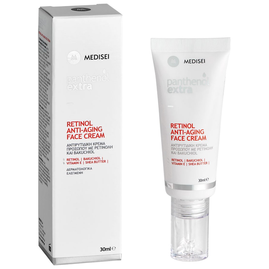 Medisei Panthenol Extra Retinol Anti-Aging Face Cream Αντιρυτιδική Κρέμα Προσώπου με Ρετινόλη για Κανονικές, Λιπαρές & με Τάση Ακμής Επιδερμίδες 30ml