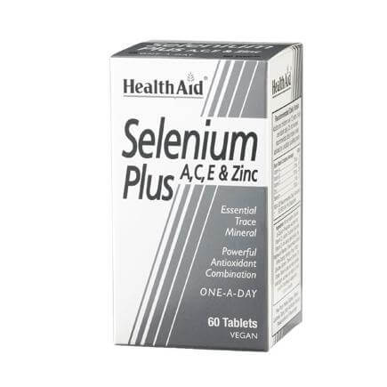 Health Aid Selenium Plus (Vitamins A, C, E & Zinc) Προστασία Των Κυτταρικών Ιστών Ενάντια Στην Οξείδωση 60tabs