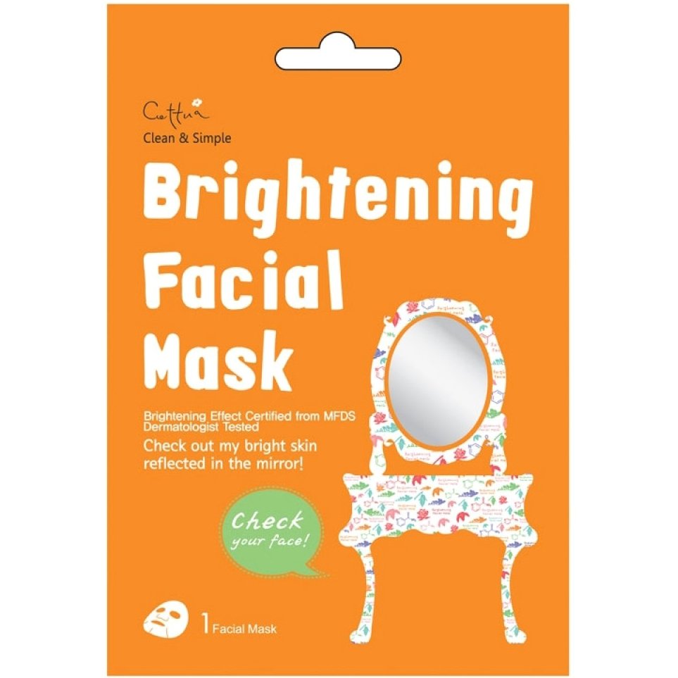 Vican Cettua Clean & Simple Brightening Facial Mask, Μάσκα Λάμψης Προσώπου που Φωτίζει την Κουρασμένη Επιδερμίδα , 1 τμχ