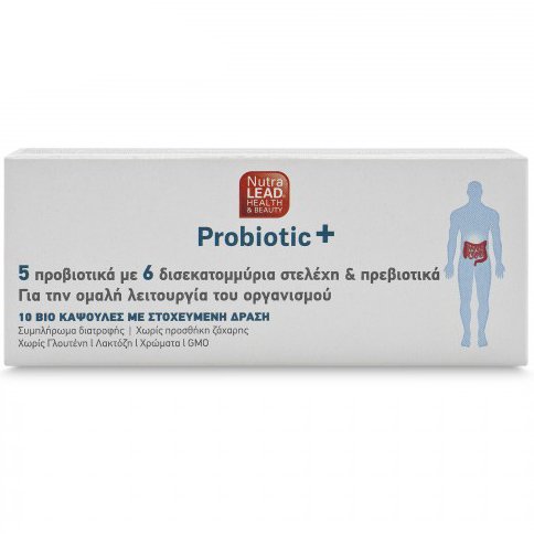 Nutralead Probiotic+ Για την Ομαλή Λειτουργία του Οργανισμού & την Αποκατάσταση της Εντερικής Χλωρίδας 10caps