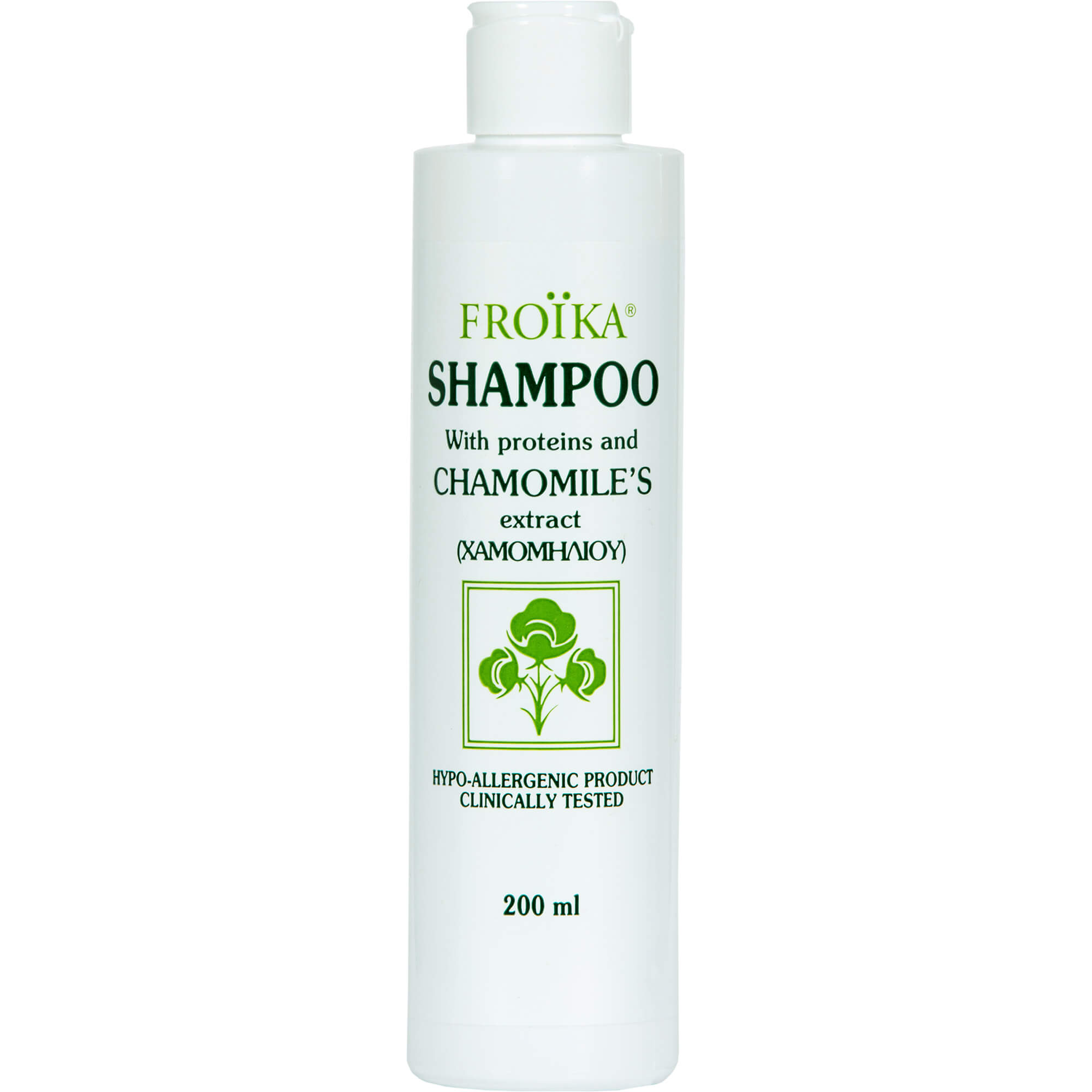 Froika Chamomiles Shampoo Σαμπουάν με Πρωτεΐνες και Εκχύλισμα Χαμομηλιού για Όλους Τους Τύπους Μαλλιών 200ml