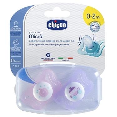 Chicco Πιπίλα Σιλικόνης Physio Micro για Κορίτσι 0-2M 2Τμχ
