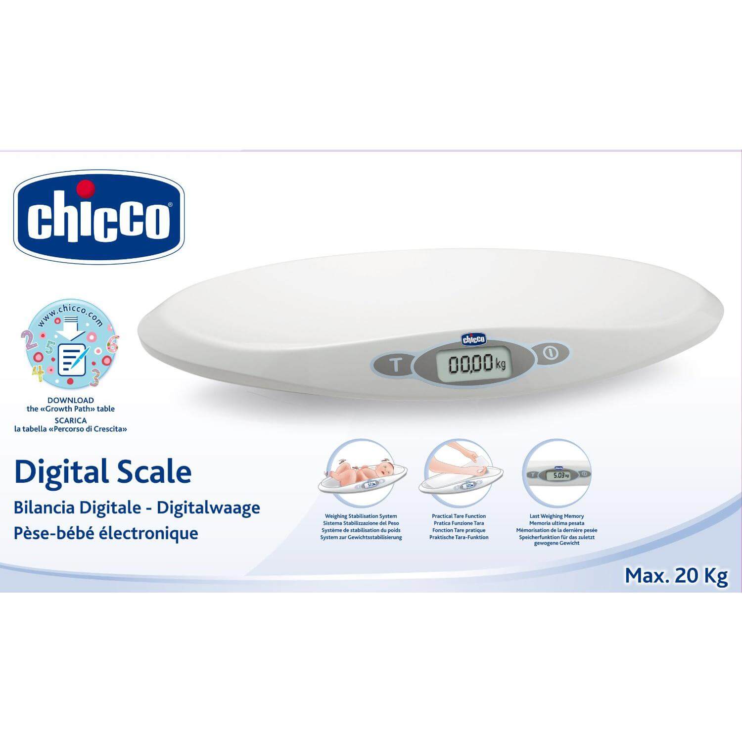 Chicco Βρεφική Ψηφιακή Ηλεκτρονική Ζυγαριά Baby Scale