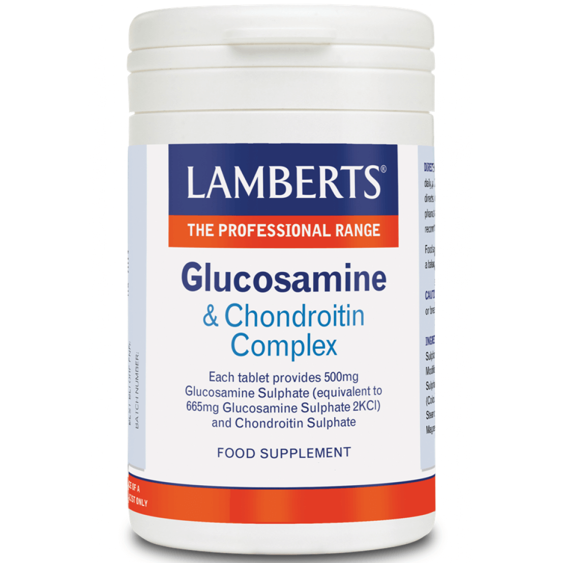 Lamberts Glucosamine & Chondroitin Συμπλήρωμα Διατροφής για την Ελαστικότητα του Αρθρικού Χόνδρου – 120 tabs