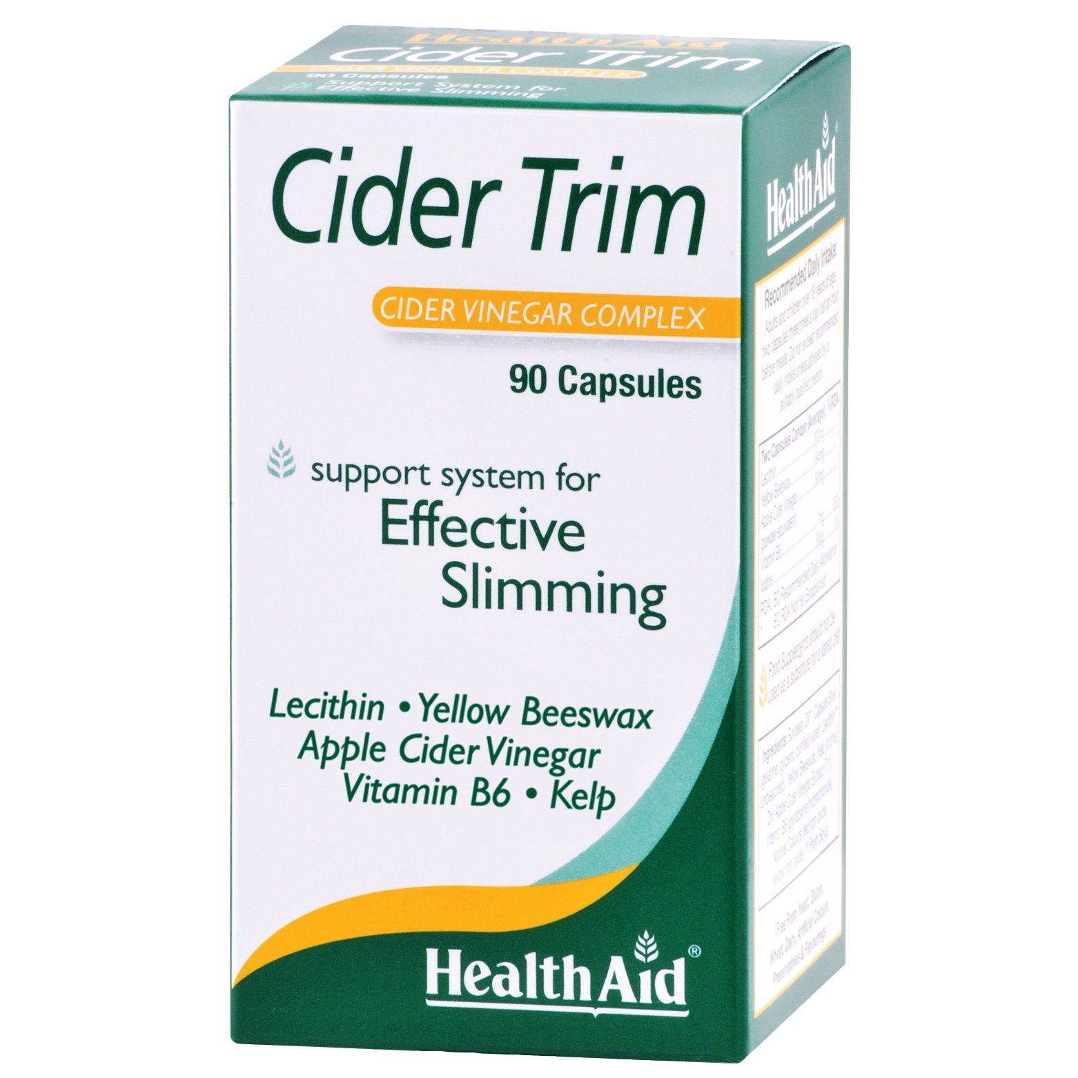 Health Aid Cider Trim (Cider Vinegar Complex) Γρήγορο Αδυνάτισμα και Διατήρηση του Ιδανικού Βάρους 90Capsules