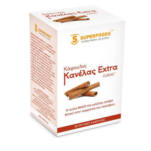 Superfoods Κάψουλες Κανέλας Extra EUBIAS™ Super-Θετική Επίδραση Από Την Κανέλα 50caps