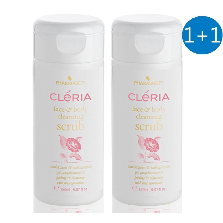 Pharmasept Πακέτο Cleria Face & Body Cleansing Scrub Βαθύς Καθαρισμός & Απολέπιση 150ml 1+1 Δώρο
