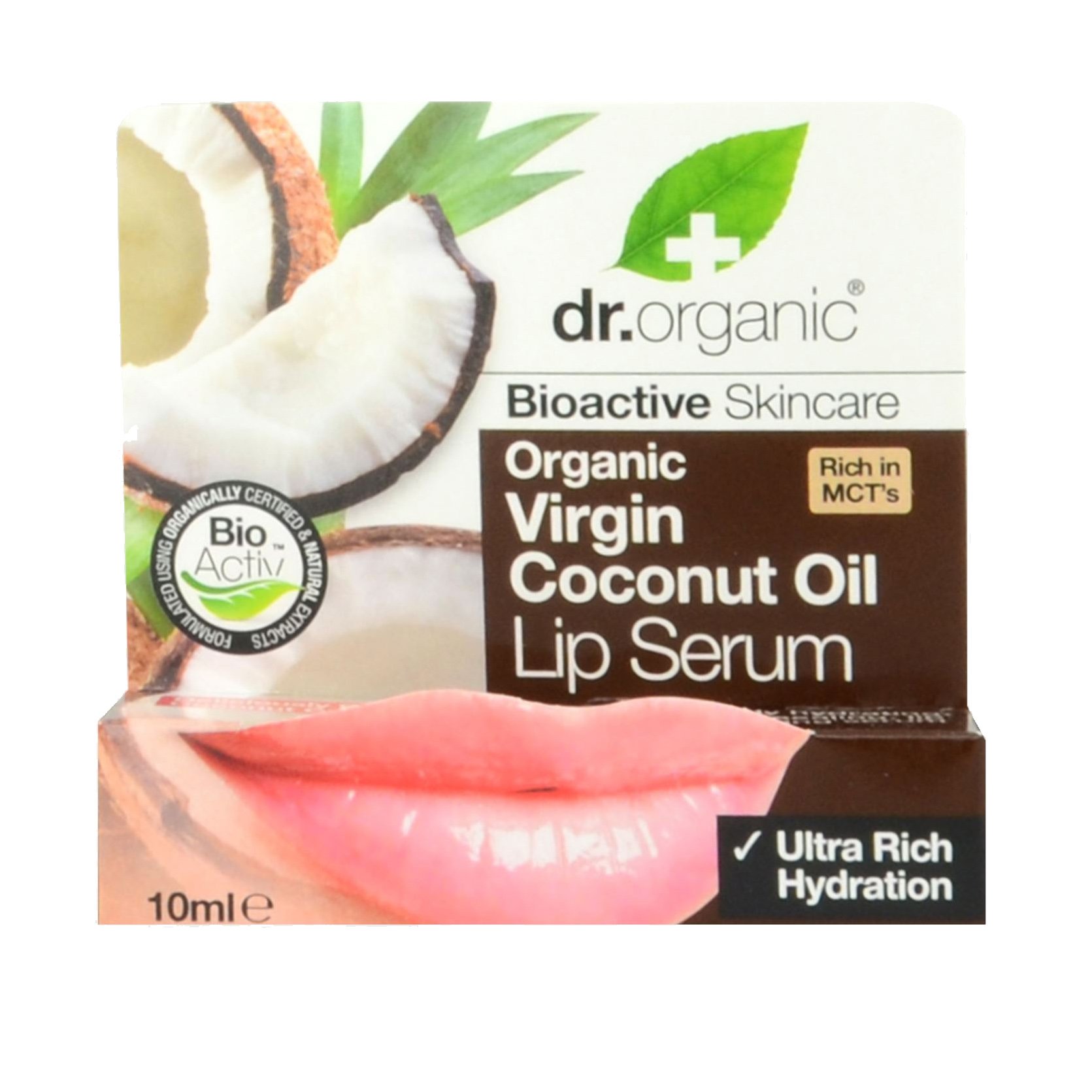 Dr Organic Organic Virgin Coconut Oil Lip Serum Πλούσιο Ενυδατικό Σέρουμ με Βιολογικό Ελαιο Καρύδας 10ml