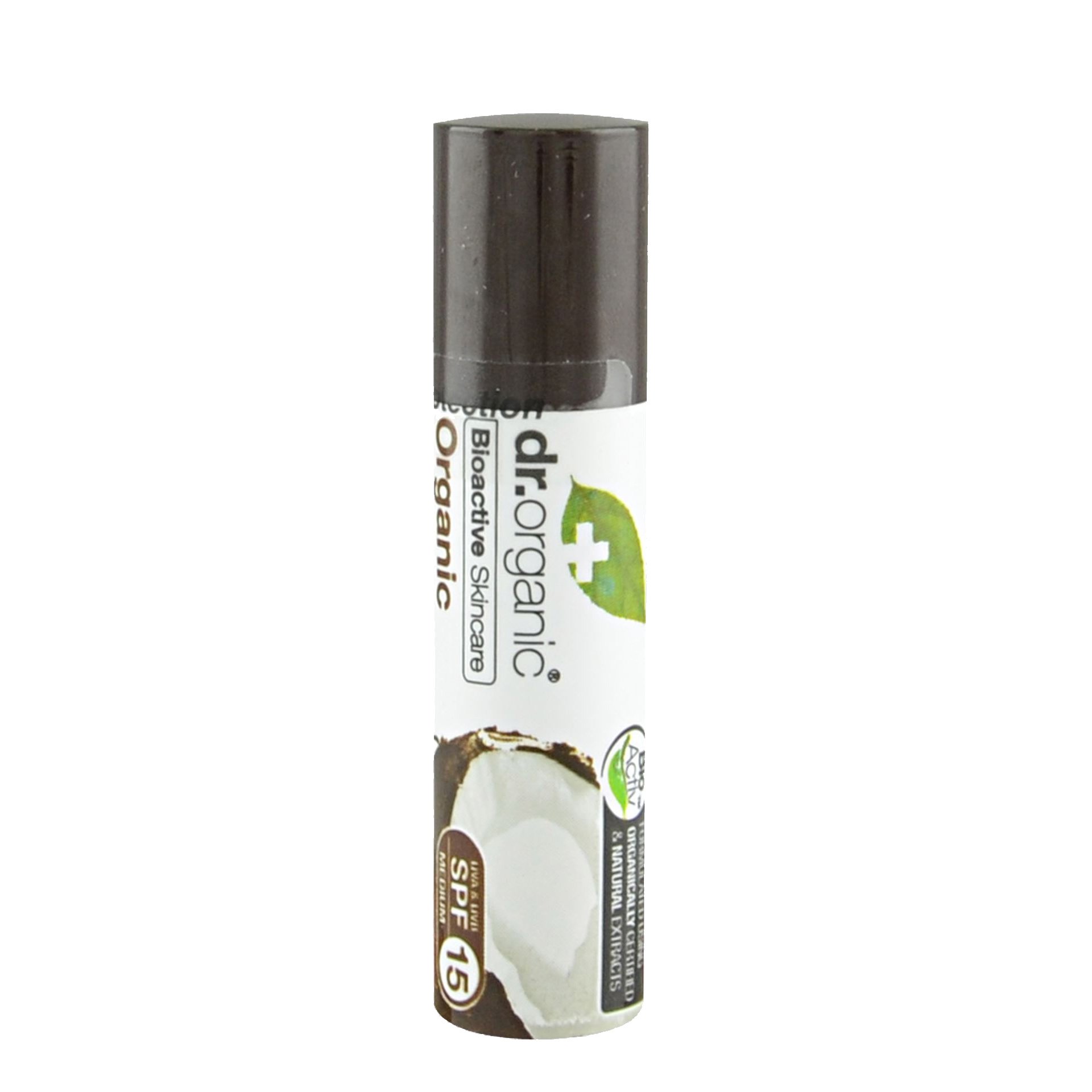 Dr Organic Lip Balm Χειλιών Spf15 με Βιολογικό Έλαιο Καρύδας 10ml