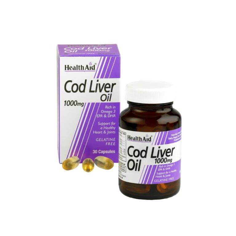 Health Aid Cod Liver Oil 1000Mg Vegetarian Capsules Υγεία Της Καρδιάς 30tabs
