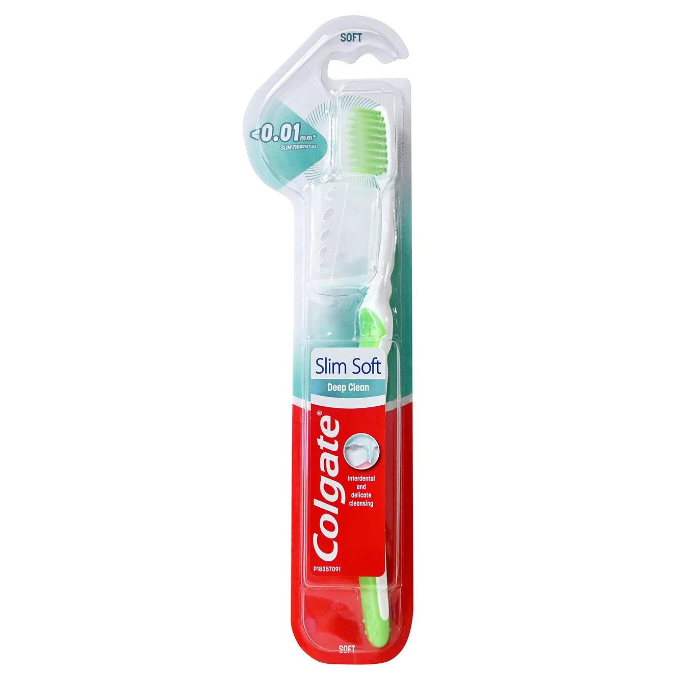 Colgate SlimSoft Deep Clean Toothbrush Soft Μαλακή Οδοντόβουρτσα Ενηλίκων για Βαθύ Καθαρισμό 1 Τεμάχιο – Πράσινο