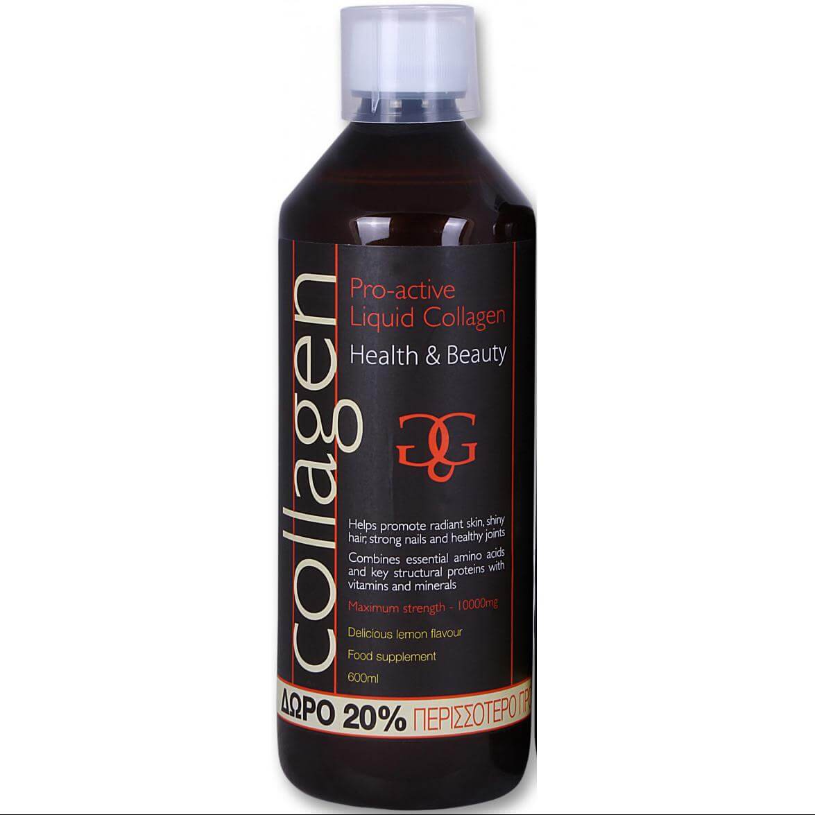 Collagen ProActive Πόσιμο Κολλαγόνο 500ml + Δώρο 20% Επιπλέον Ποσότητα – Λεμόνι