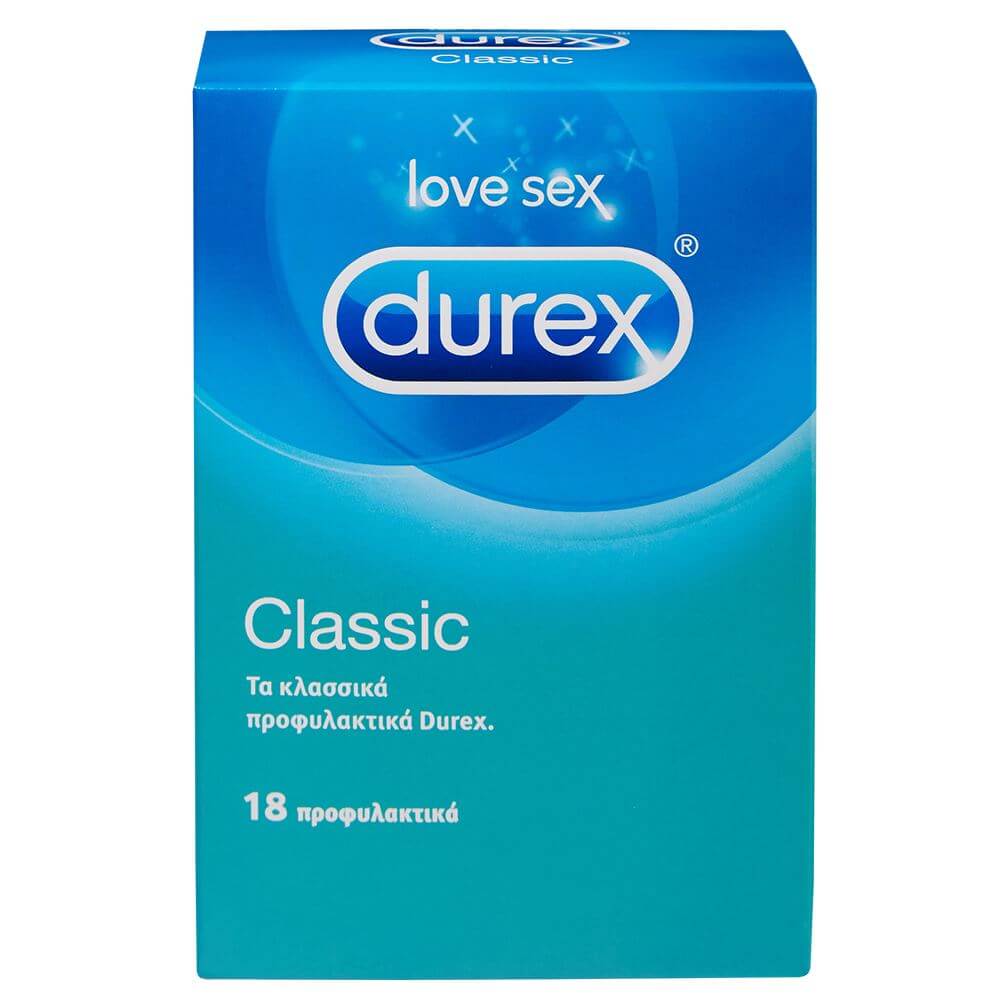 Durex Classic Προφυλακτικά Κλασικά Ευκολοφόρετα 18τμχ