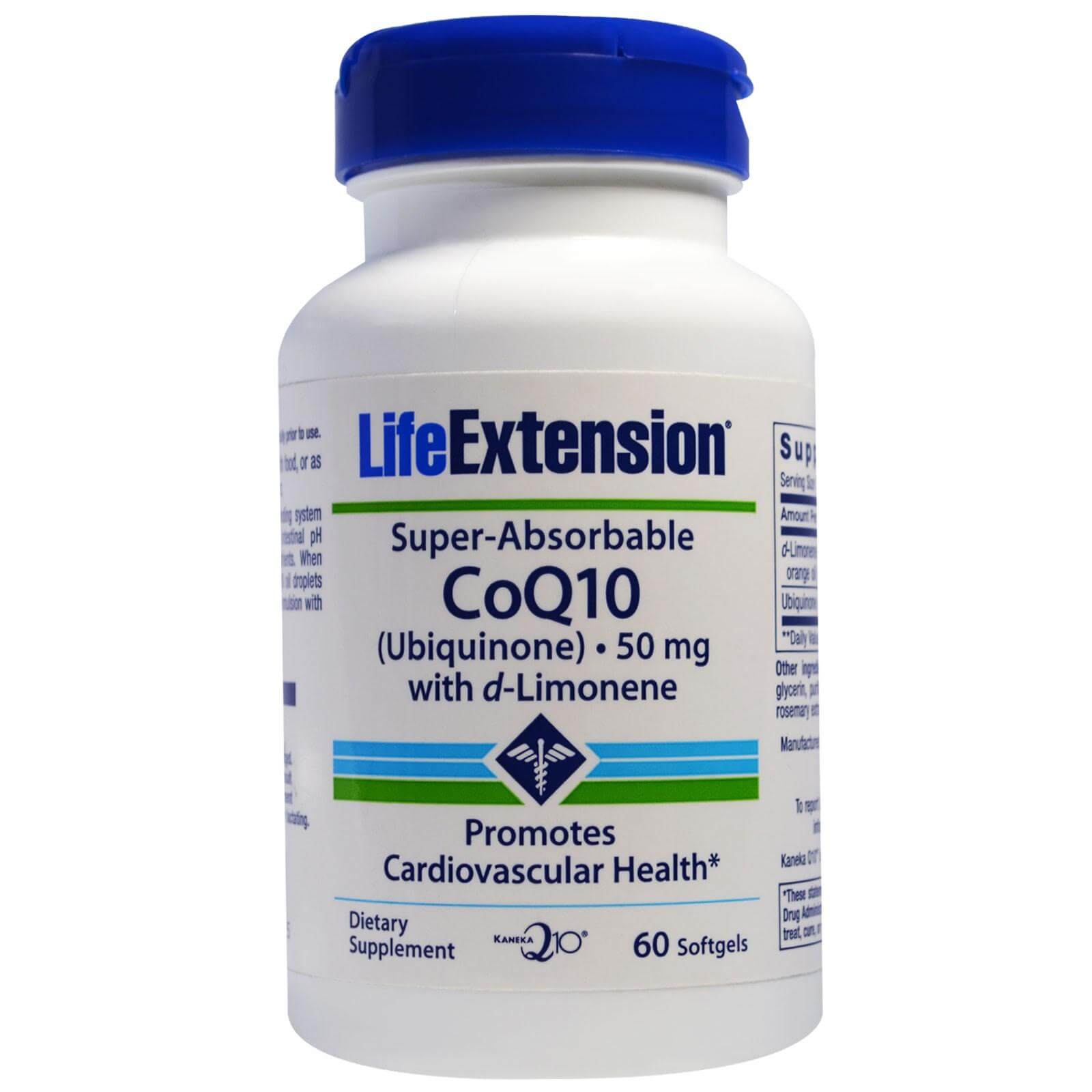 Life Extension Super-Absorbable CoQ1 With D-Limonene Συμπλήρωμα με Αντιοξειδωτική Δράση Συμβάλλει στη Υγεία της Καρδιάς 60s.gels