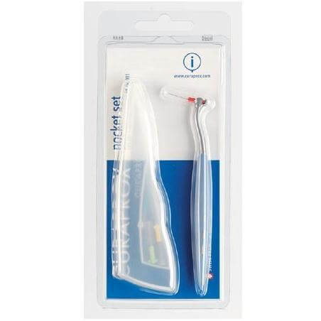 Curaprox Pocket Box Σετ Tαξιδίου με 4 Mεσοδόντια Bουρτσάκια CPS Prime & μια Λαβή UHS 450