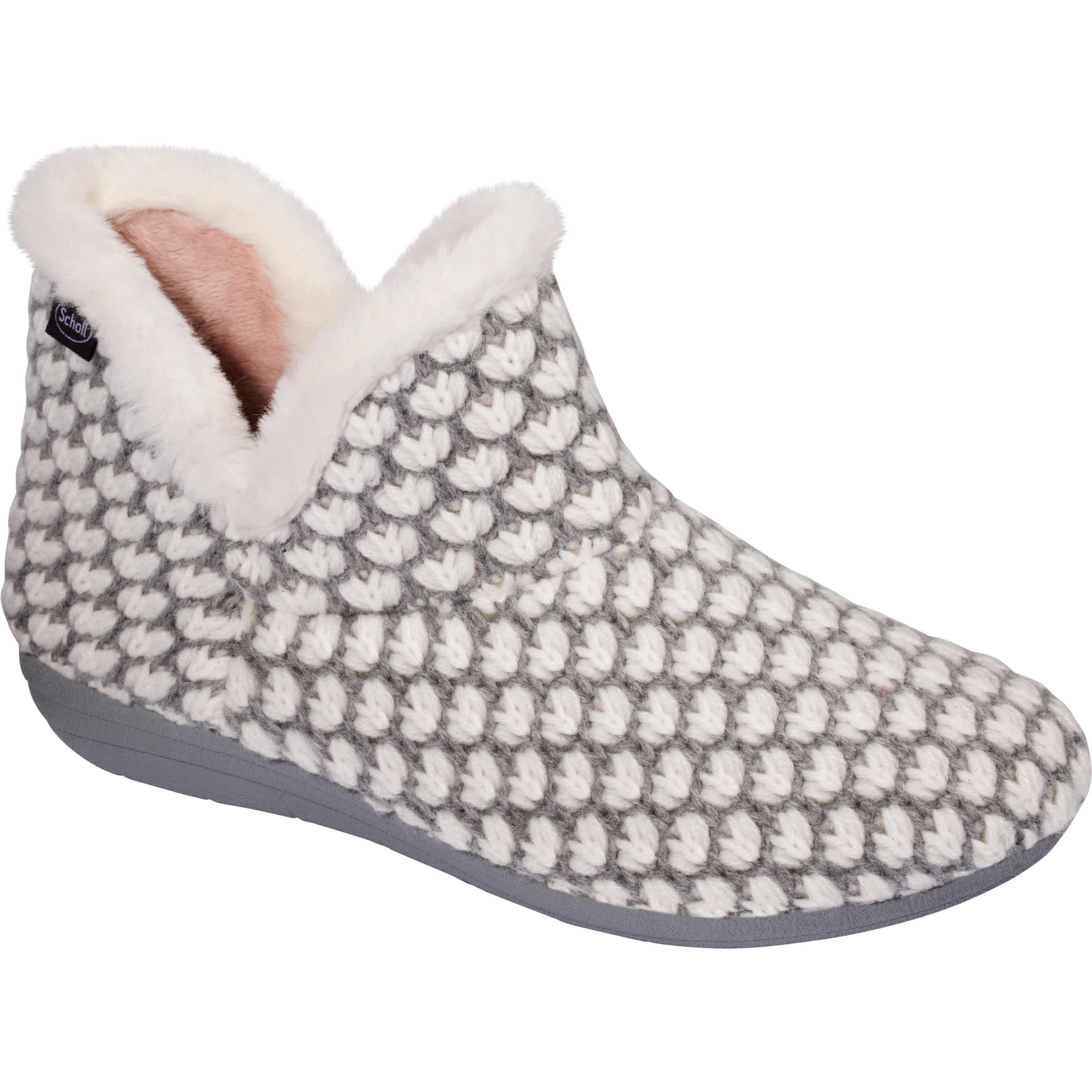 Scholl Shoes Creamy Bootie Grey / White Γυναικείες Παντόφλες – Μποτάκι Γκρι Λευκό 1 Ζευγάρι – 38