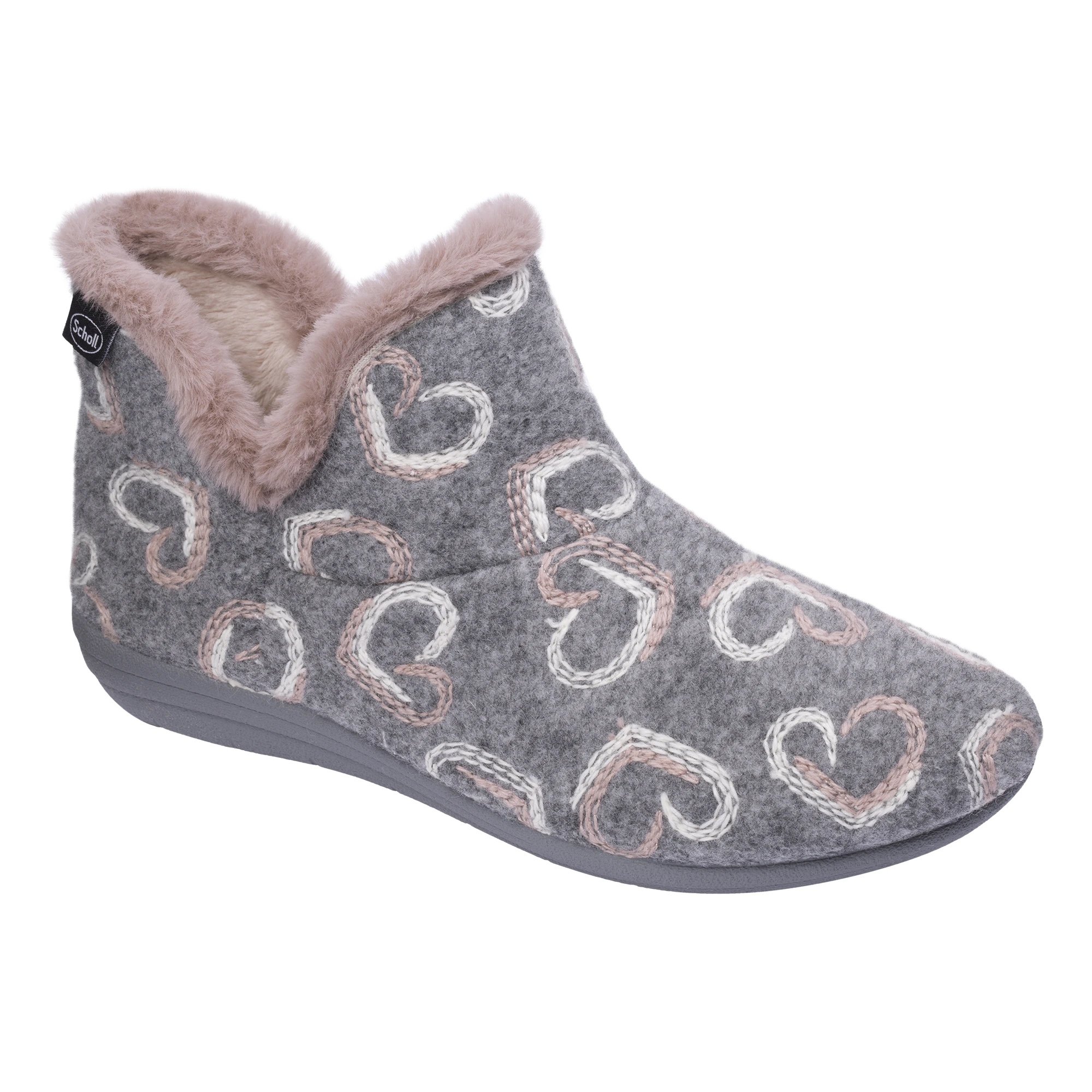 Scholl Shoes Creamy Bootie Grey Multi Γυναικείες Ανατομικές Παντόφλες σε Γκρι Χρώμα με Σχέδια 1 Ζευγάρι – 41