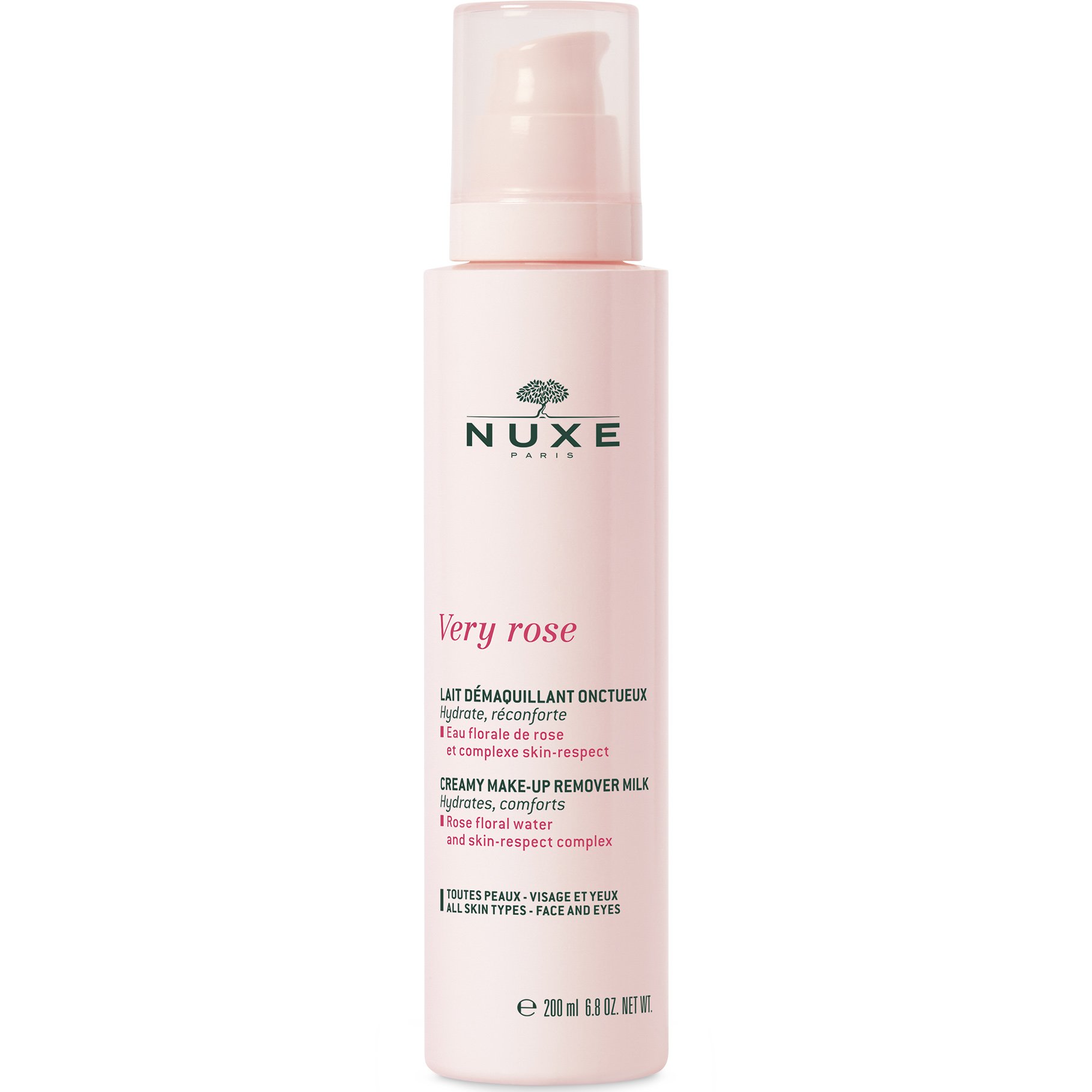 Nuxe Nuxe Very Rose Creamy Makeup Remover Milk Κρεμώδες Γαλάκτωμα Ντεμακιγιάζ για Πρόσωπο & Μάτια με Ροδόνερο 200ml