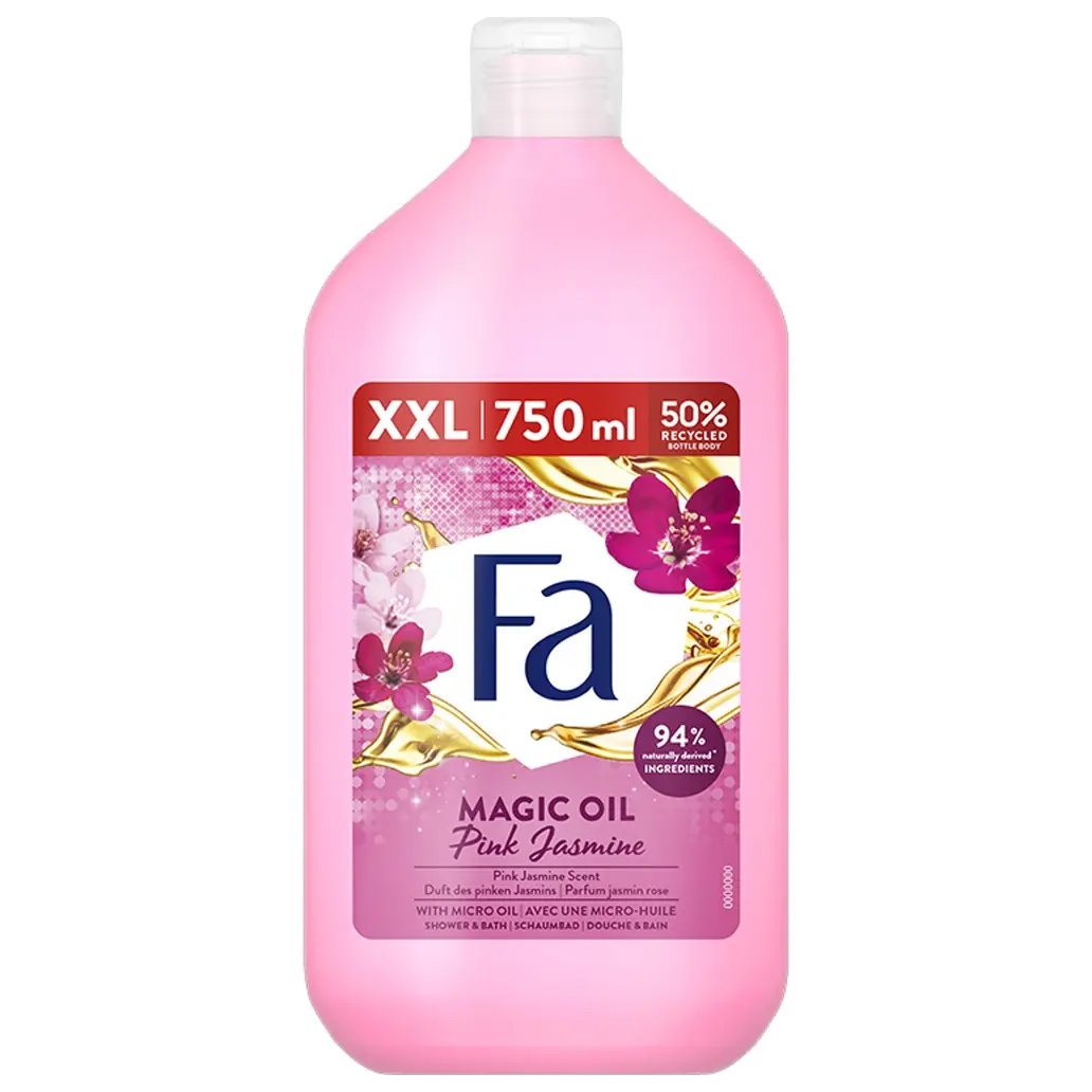FA Fa Shower & Bath Magic Oil Pink Jasmin Scent Γυναικείο Αφρόλουτρο με Σαγηνευτικό Άρωμα Ροζ Γιασεμί 750 ml