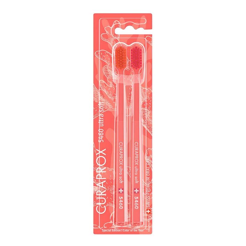 Curaprox Cs 5460 Ultra Soft Coral Edition Οδοντόβουρτσα με Πολύ Απαλές και Ανθεκτικές Ίνες 2 Τεμάχια