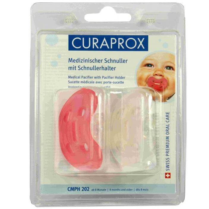 Curaprox CMPH 202 Medical Pacifiere With Holder Ιατρική Πιπίλα με Λουράκι – πράσινο