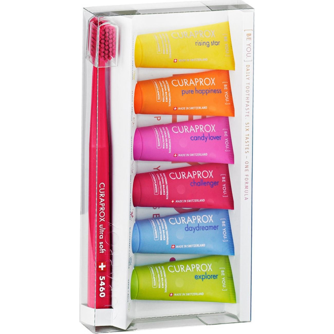 Curaprox Πακέτο Προσφοράς Be You Six Tastes Mini Pack 6x10ml & Δώρο Οδοντόβουρτσα CS5460 (Μίνι Συσκευασία σε 6 Υπέροχες Γεύσεις)