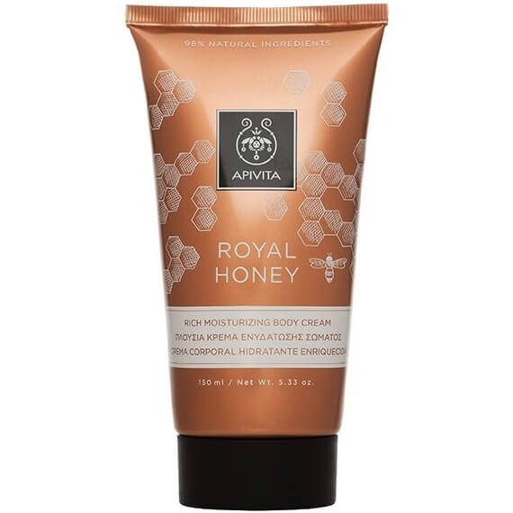 Apivita Royal Honey Rich Moisturizing Body Cream Πλούσια Κρέμα Ενυδάτωσης Σώματος με Μέλι για Ξηρές Επιδερμίδες 150ml