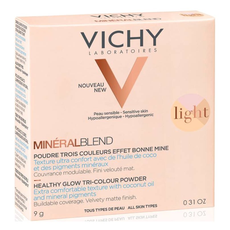 Vichy Mineralblend Healthy Glow Tri-Colour Powder Light, Τρίχρωμη Πούδρα για Φυσική Λάμψη 9gr