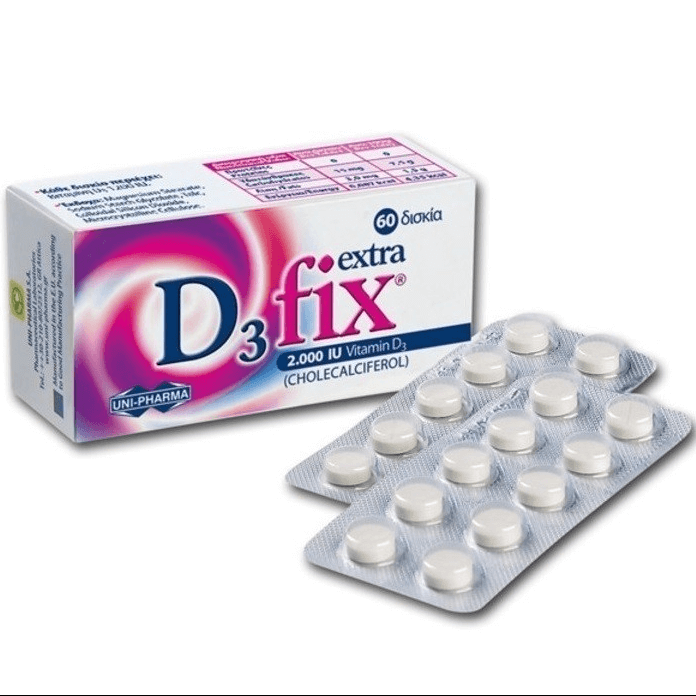 Uni-Pharma Vitamin D3 Fix Extra 2000iu 60 tabs