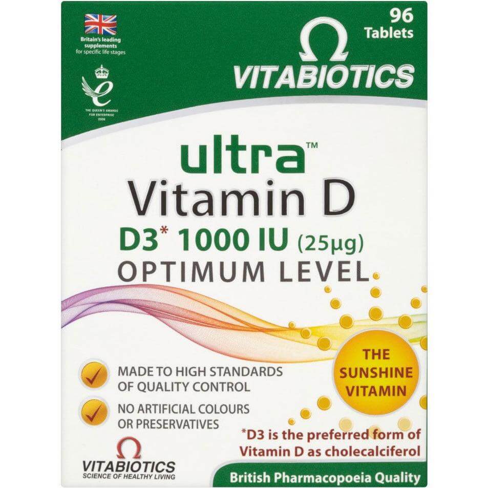 Vitabiotics Ultra-D3 25mg (1000IU) Συμπλήρωμα Διατροφής Βιταμίνης D 96tabs