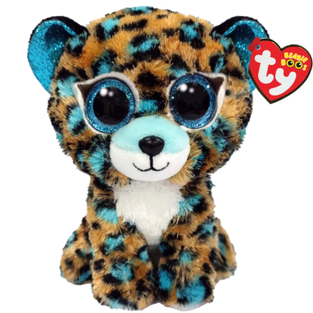 Ty Ty Beanie Babies Cobalt Plushie Λούτρινο Παιδικό Παιχνίδι Λεοπάρδαλη με Μπλέ Βούλες 1 Τεμάχιο