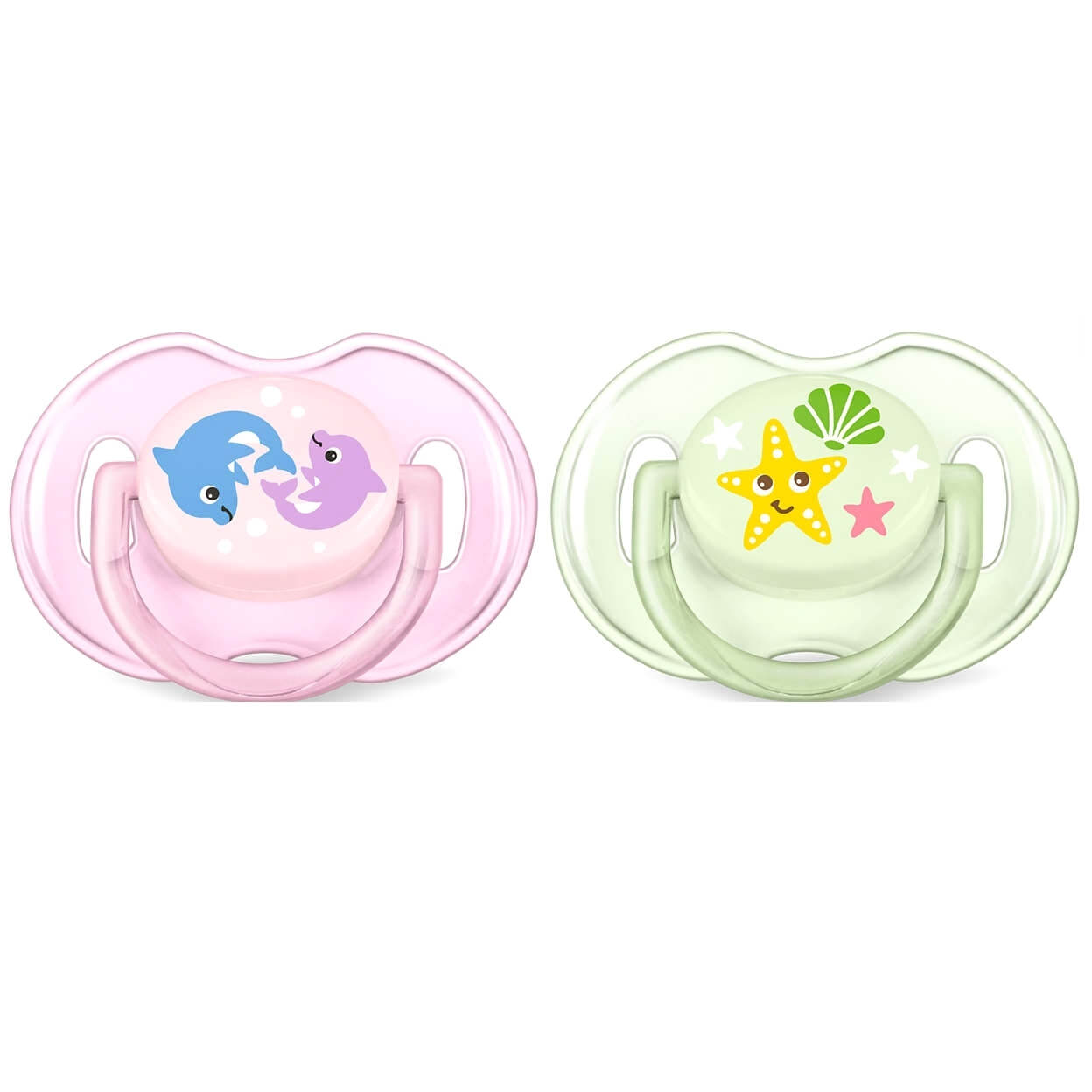Avent Πιπίλες Σιλικόνης Classic 0-6m Sea World για Κορίτσι 2τμχ SCF169/36