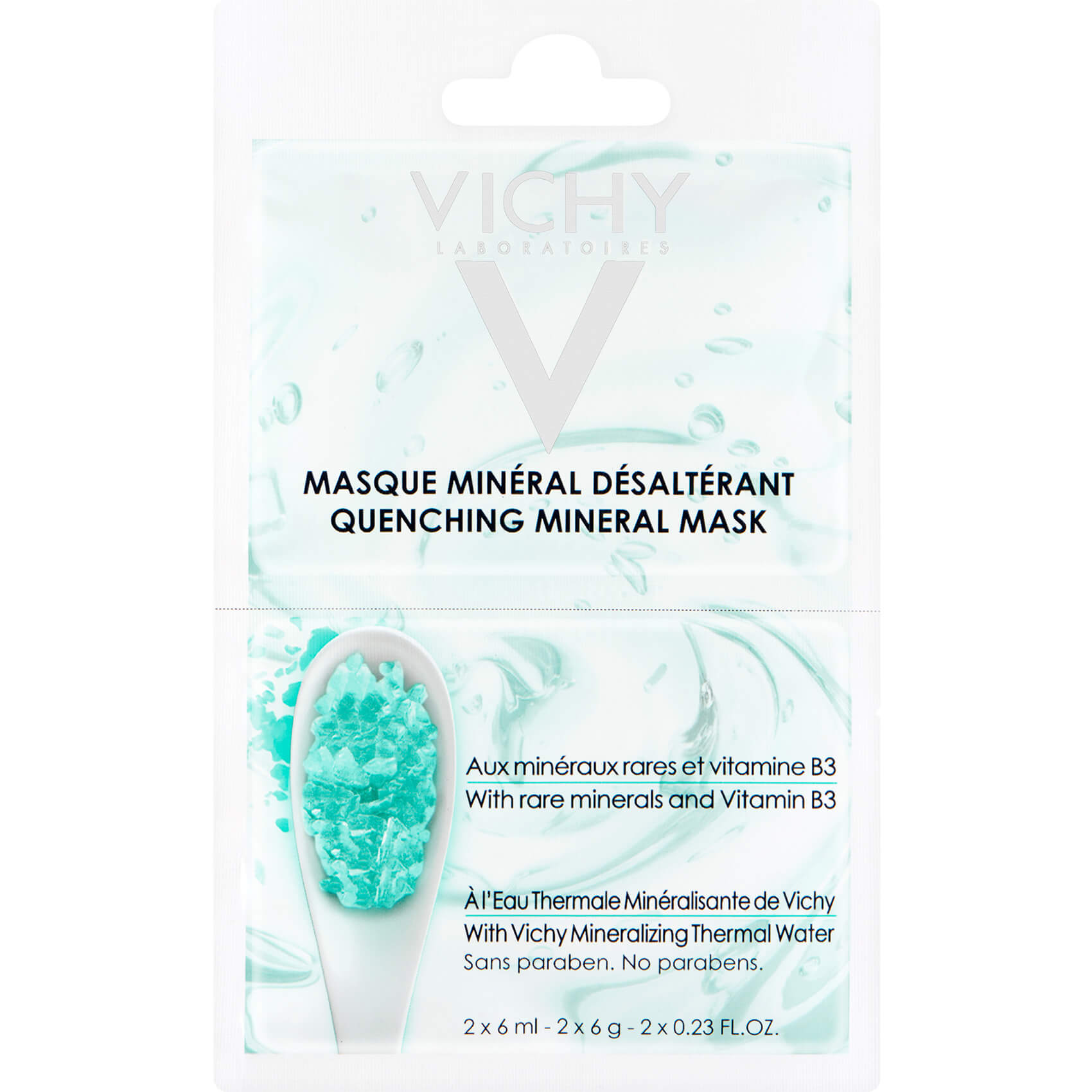 Vichy Masque Mineral Desalterant Μάσκα Ενυδάτωσης για Άμεση Καταπράϋνση της Ευαίσθητης Επιδερμίδας 2x6ml
