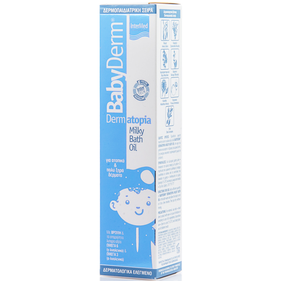 Babyderm Dermatopia Milky Bath Oil Γαλακτώδες Λάδι Μπάνιου για Ατοπικά & Πολύ Ξηρά Δέρματα 200ml