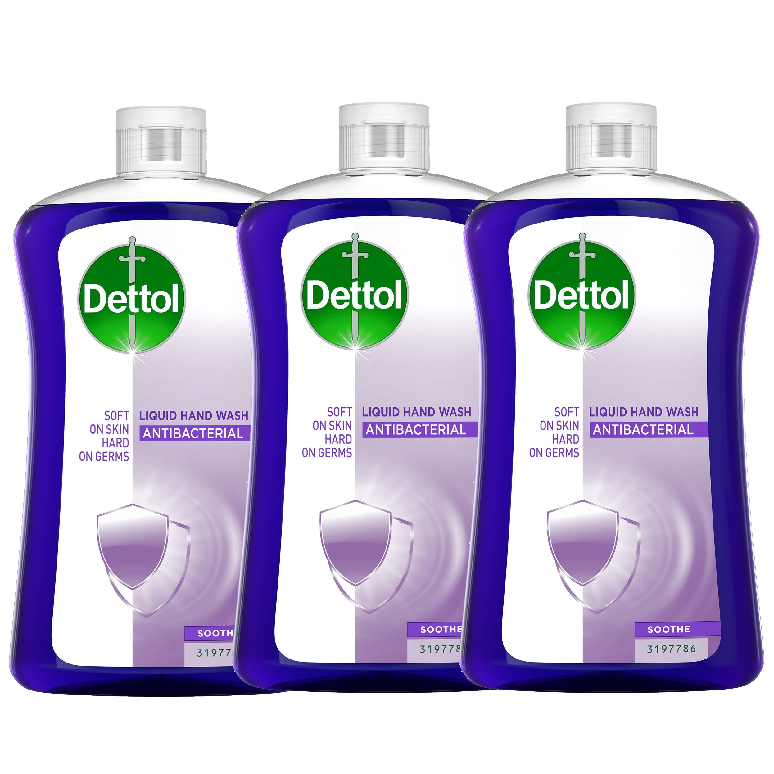 Dettol Πακέτο Προσφοράς Liquid Soap Laventer Reffil Ανταλλακτικό, Αντιβακτηριδιακό, Υγρό Κρεμοσάπουνο Χεριών με Λεβάντα 3x750ml