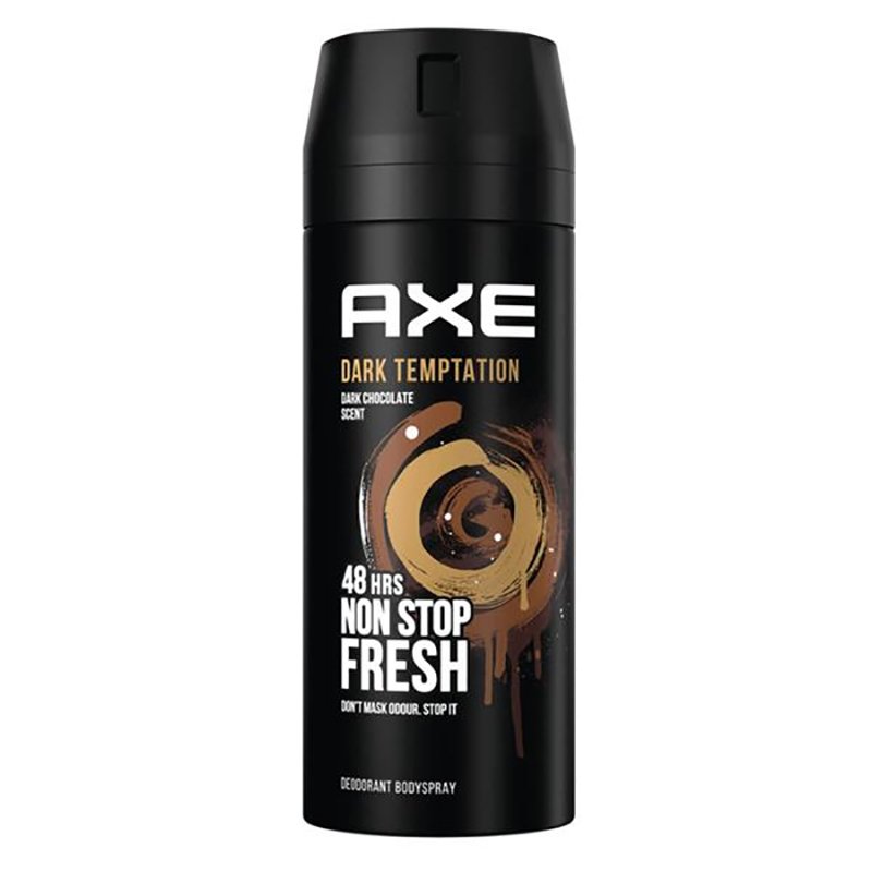 Axe Dark Temptation Body Spray Αποσμητικό 48ωρης Φρεσκάδας με Ακαταμάχητο Άρωμα Σοκολάτας 150ml