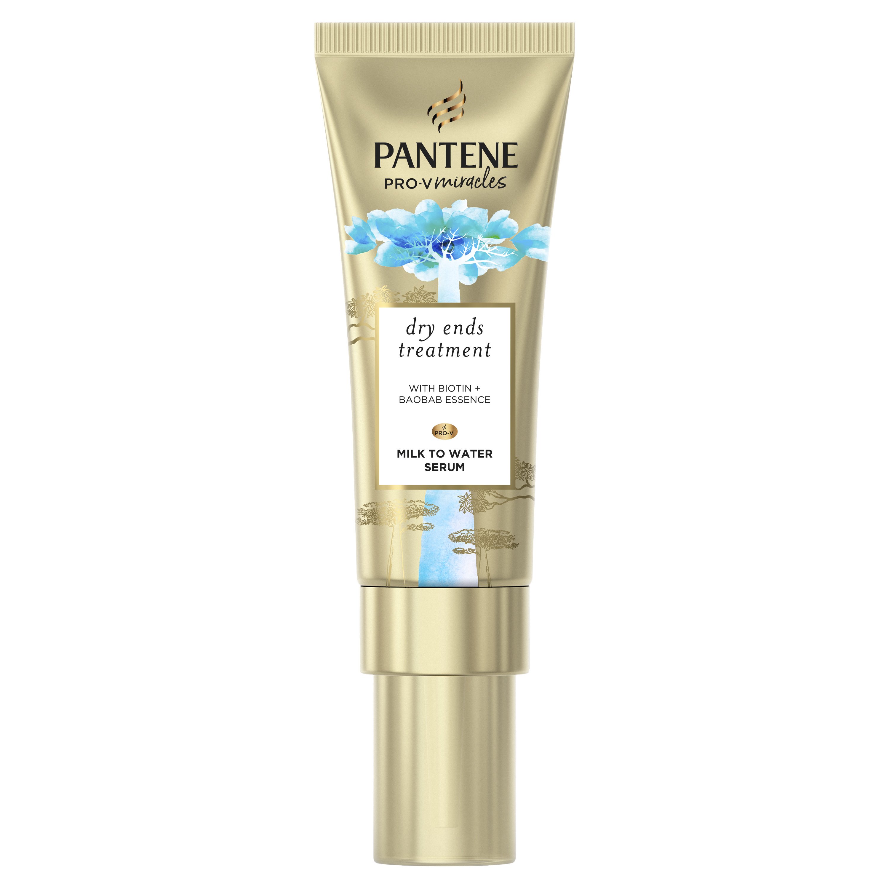 Pantene Pro-V Miracles Dry Ends Treatment Milk to Water Hair Serum Γαλάκτωμα Ενυδάτωσης & Λάμψης με Βιοτίνη & Έλαιο Baoba για Ξηρά Μαλλιά, Χωρίς Ξέβγαλμα 70ml