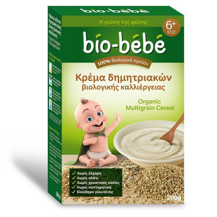 Bio Bebe Κρέμα δημητριακών ολικής άλεσης βιολογικής καλλιέργειας 200gr