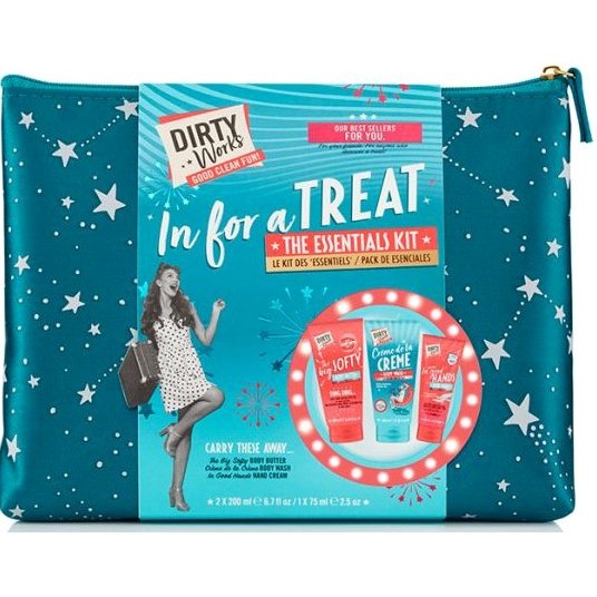 Dirty Works in for a Treat The Big Softy Body Butter 200ml & Créme de la Créme Body Wash 200ml & In Good Hands Hand Cream 75ml