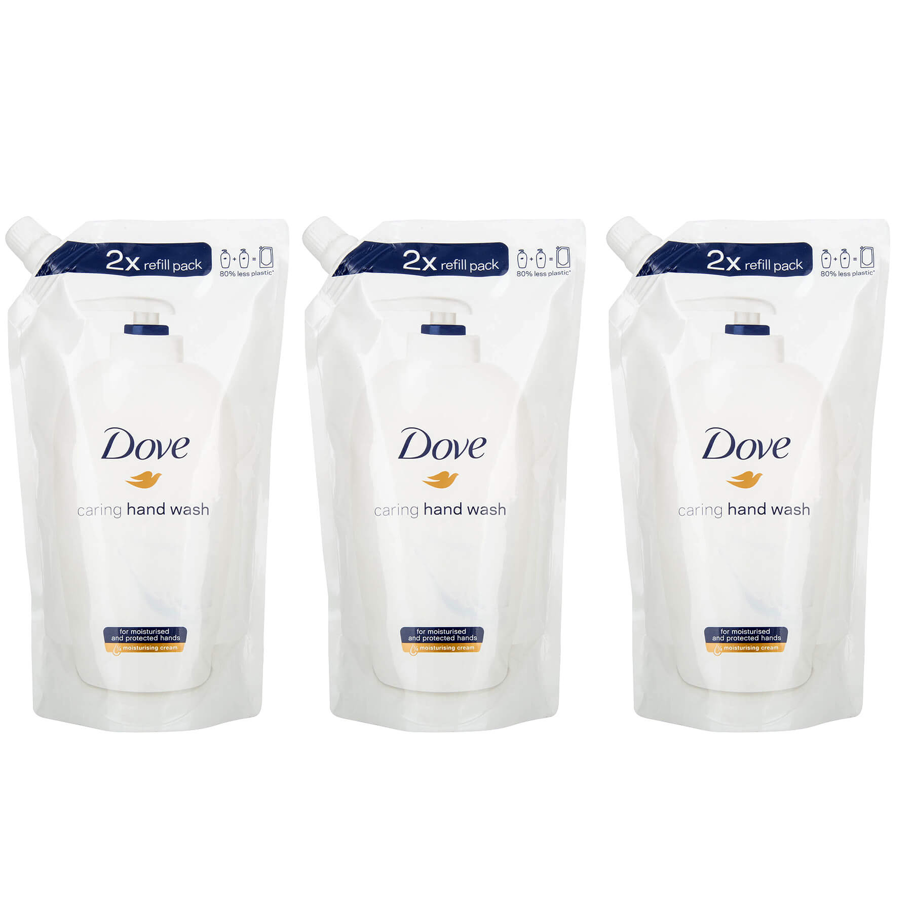 Dove Πακέτο Προσφοράς Caring Hand Wash Refill Ανταλλακτικό Κρεμοσάπουνο Χεριών 3x500ml 2+1 Δώρο
