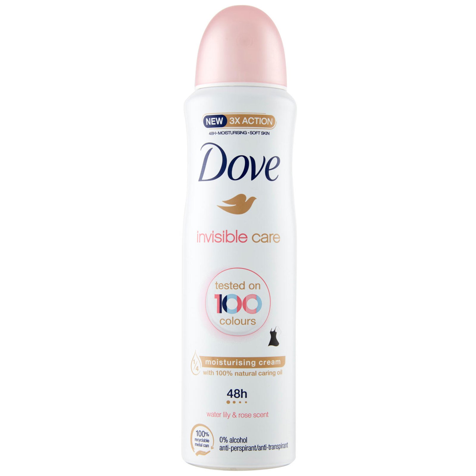 Dove Deo Spray Invisible Care 48h Floral Touch Αποσμητικό 48ωρης Αντιιδρωτικής Προστασίας Χωρίς Λευκά Σημάδια στα Ρούχα 150ml
