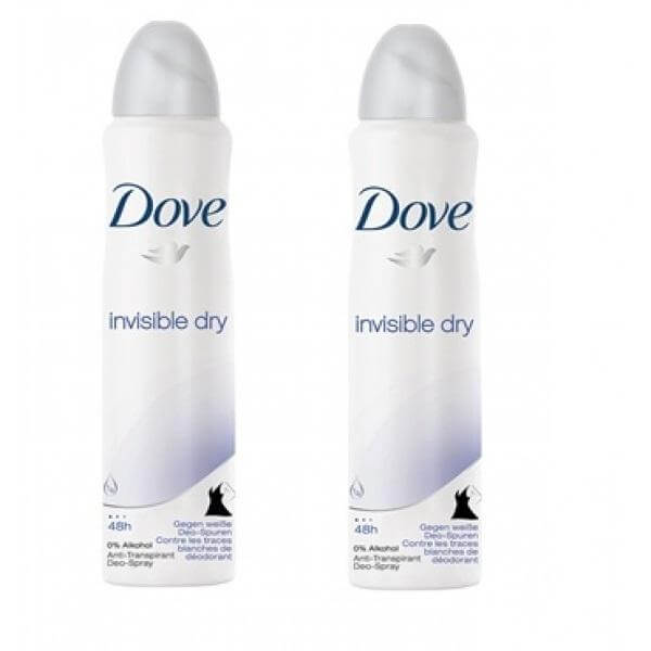 Dove Αποσμητικό Spray Invisible 2x150ml Πακέτο 1+1