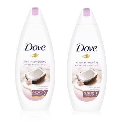 Dove Αφρόλουτρο Coconut Με Γάλα Καρύδας Και Πέταλα Γιασεμιού 2x500ml Πακέτο 1+1