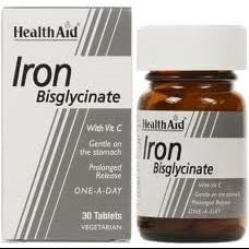 Health Aid Iron Bisglycinate Σίδηρος Δισγλυκινικός 90 tabs