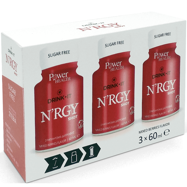 Power Health Drink It N’RGY Shot Συμπλήρωμα Διατροφής για Τόνωση, 3 x 60ml