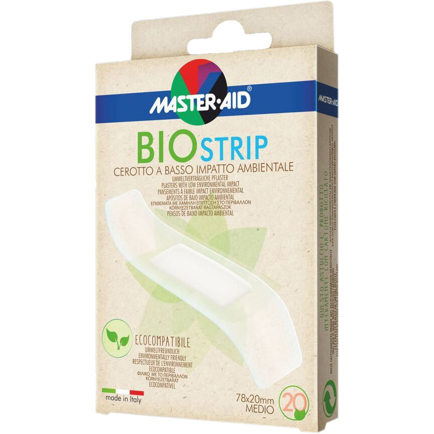 Master Aid Biostrip Eco 78x20mm Επιθέματα με Χαμηλή Επίπτωση στο Περιβάλλον 20 Τεμάχιο