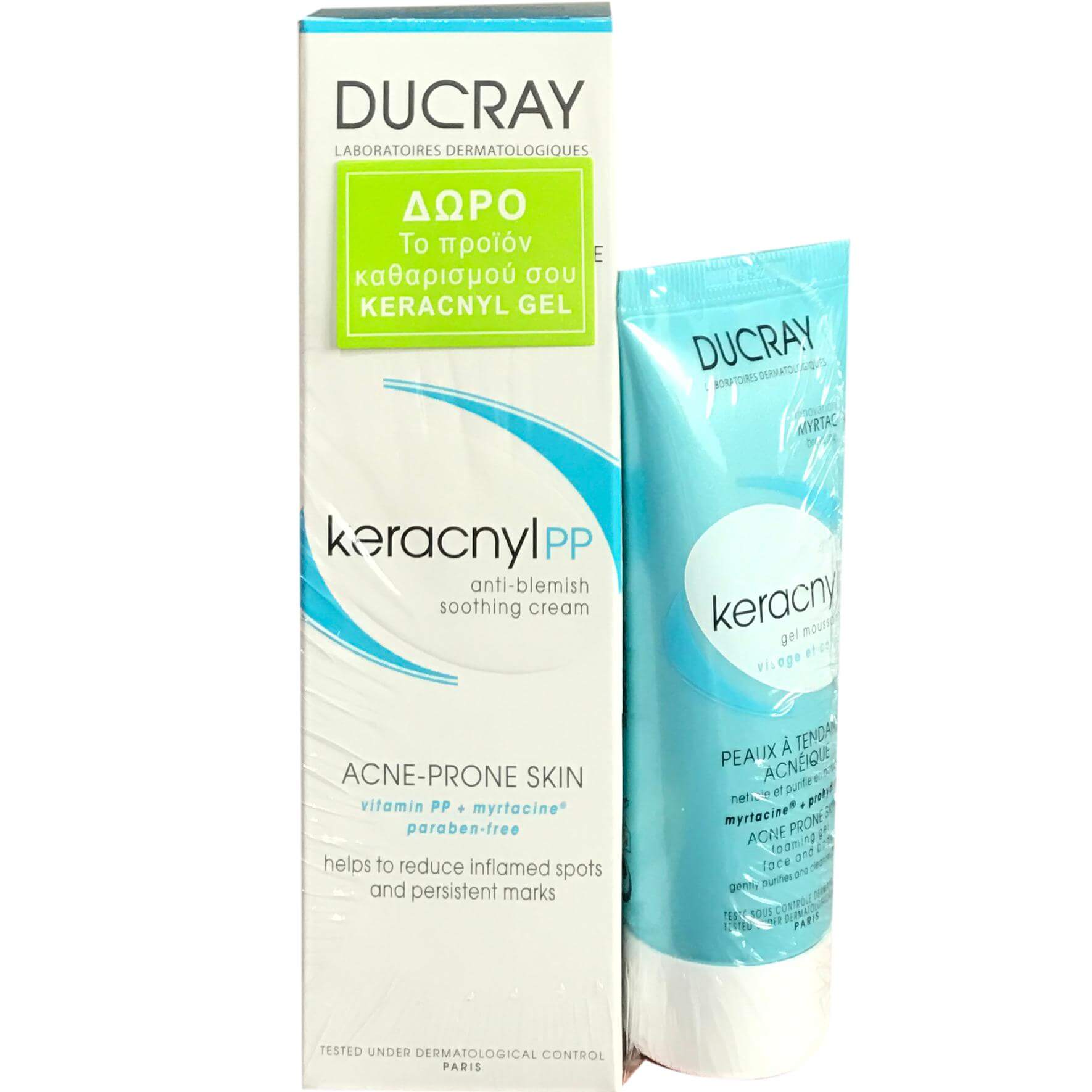 Πακέτο Προσφοράς Keracnyl PP Anti-Blemish Soothing Cream 30ml & Δώρο Gel 40ml – Ducray,Καταπραϋντική Κρέμα Κατά των Ατελειών & G