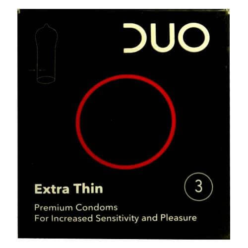 Duo Extra Thin Λεπτό Προφυλακτικό Για Μεγαλύτερη Αίσθηση & Ευχαρίστηση 3τεμ